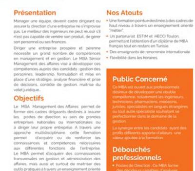 MBA Sénior Management Des Affaires